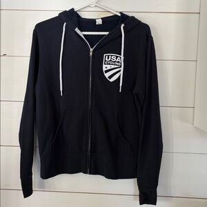Independent Trading Company USA Cycling Navy Full Zip Hoodie Size XS